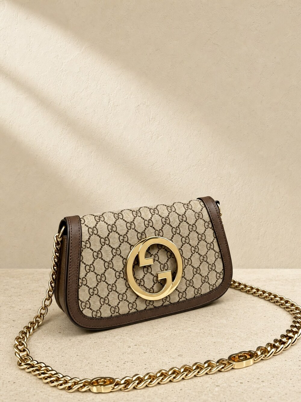 Brown Canvas Shoulder Carry Bag | Gucci Blondie Medium